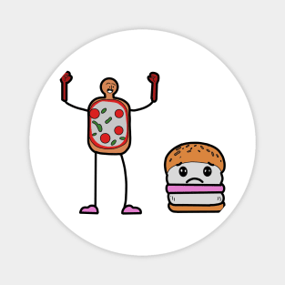 happy pizza, sad burger Magnet